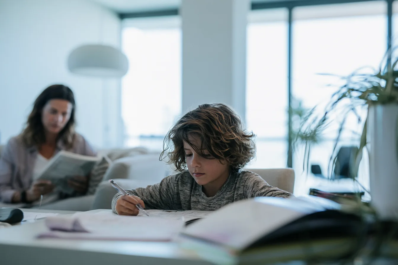 Un enfant en train de faire ses devoirs — Pourquoi un enfant perd-il sa motivation à l'école?